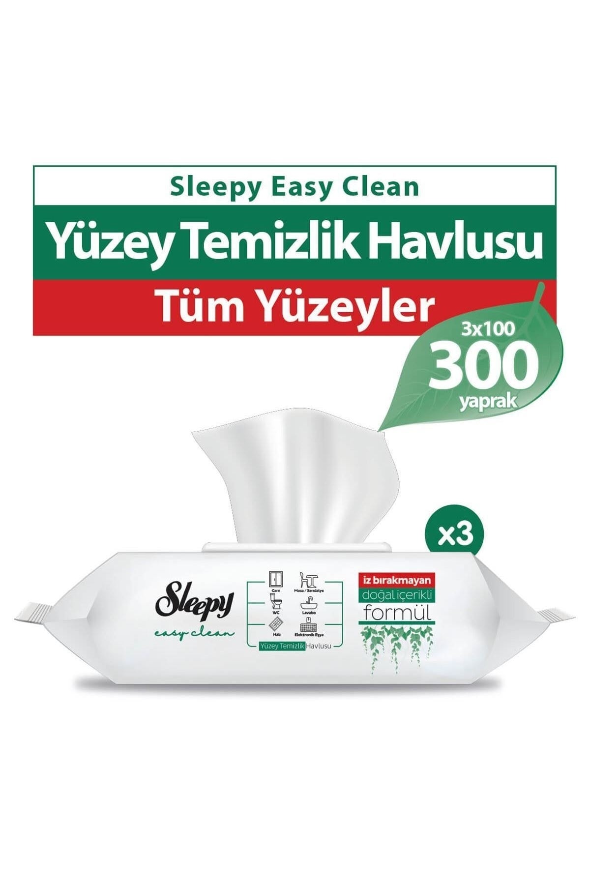 Sleepy Easy Clean Yüzey Temizlik Havlusu 3x100 (300 Yaprak) Sleepy Easy Clean Yüzey Temizlik Havlusu 3x100 (300 Yaprak)