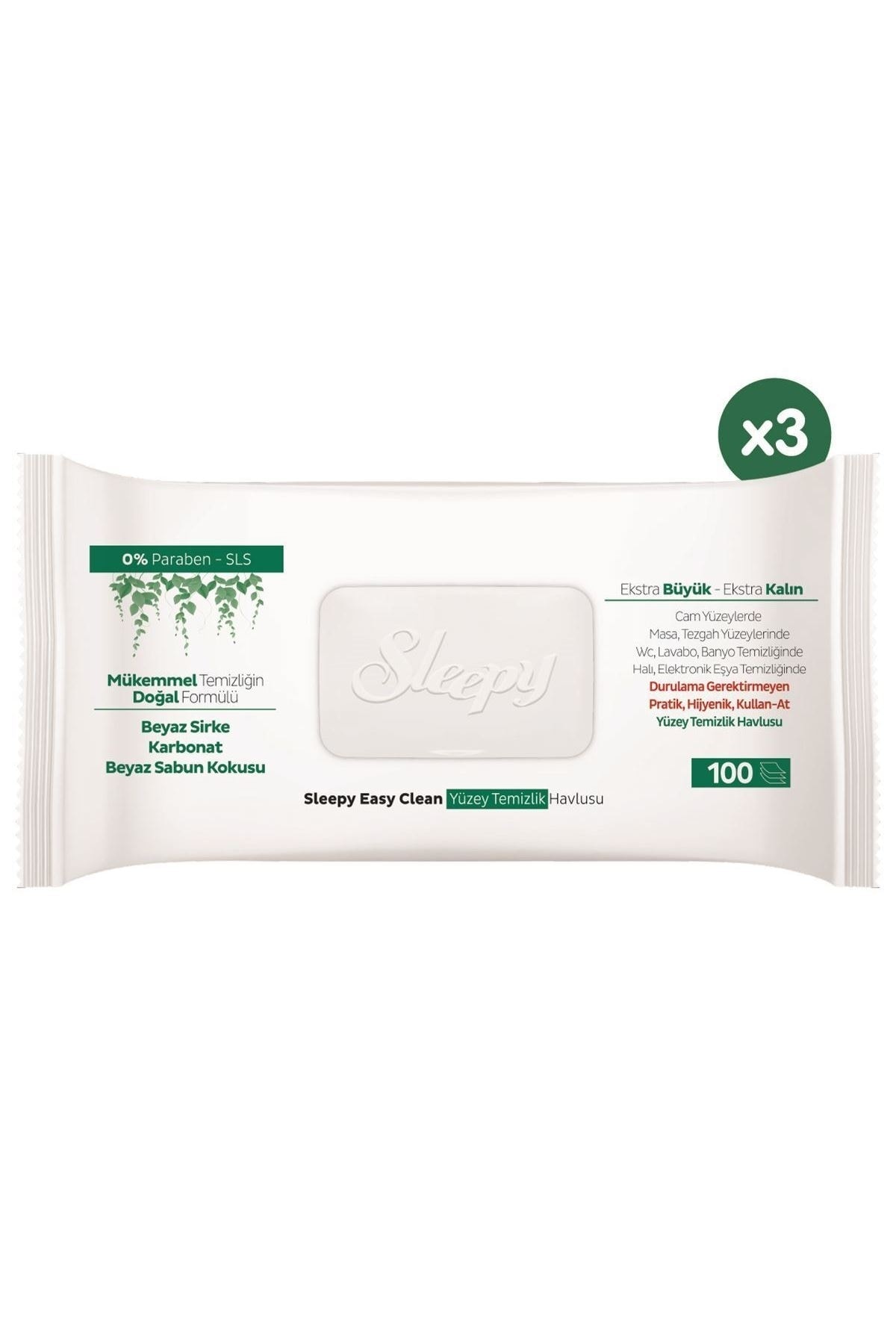 Sleepy Easy Clean Yüzey Temizlik Havlusu 3x100 (300 Yaprak) Sleepy Easy Clean Yüzey Temizlik Havlusu 3x100 (300 Yaprak)