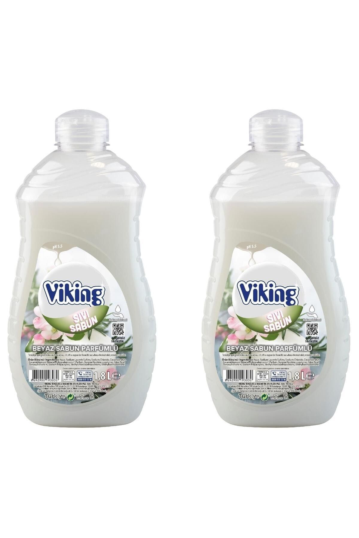 Viking Sıvı Sabun Beyaz Sabun Parfümlü 1,8 Litre 2 Adet Viking Sıvı Sabun Beyaz Sabun Parfümlü 1,8 Litre 2 Adet