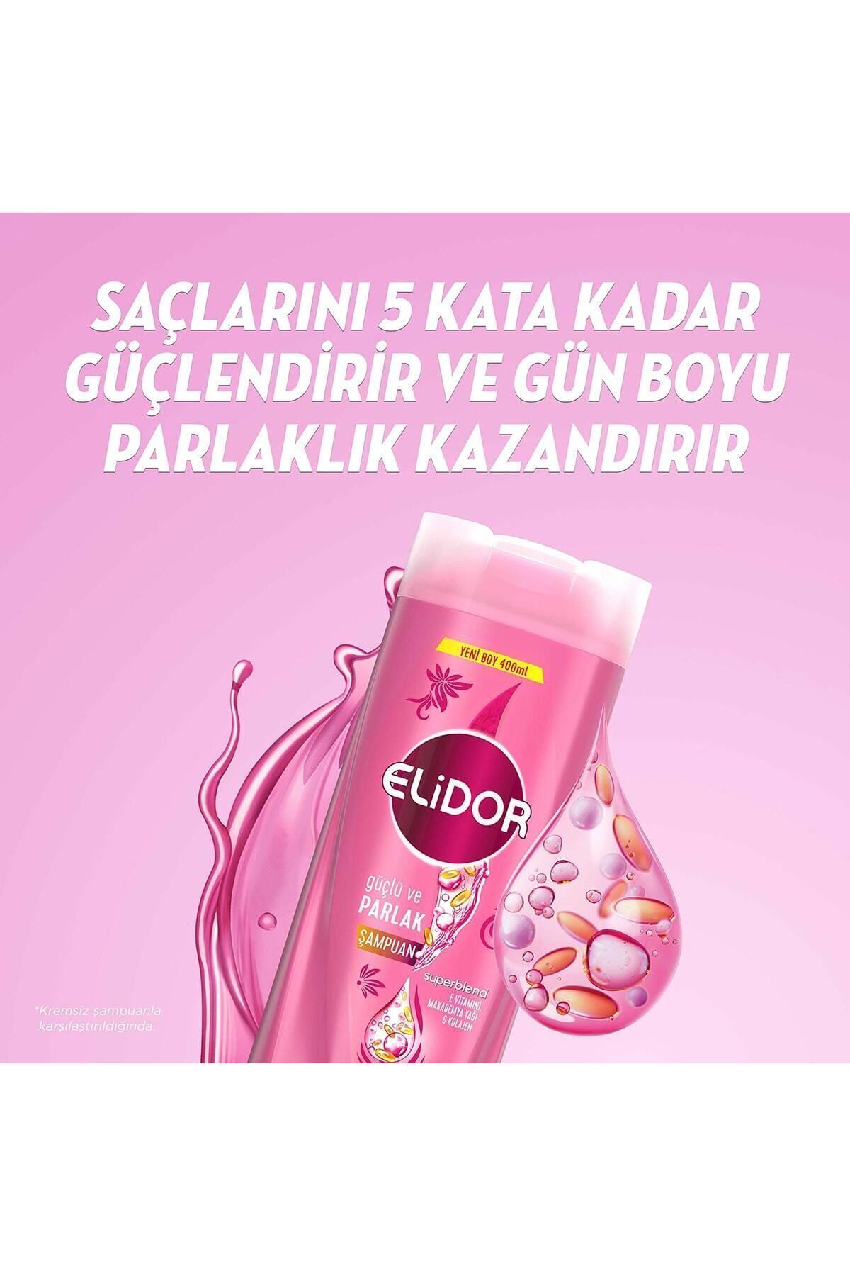 Elidor Superblend 2`si 1 Arada Şampuan ve Saç Bakım Kremi Güçlü ve Parlak 400 ML x3 Elidor Superblend 2`si 1 Arada Şampuan ve Saç Bakım Kremi Güçlü ve Parlak 400 ML x3